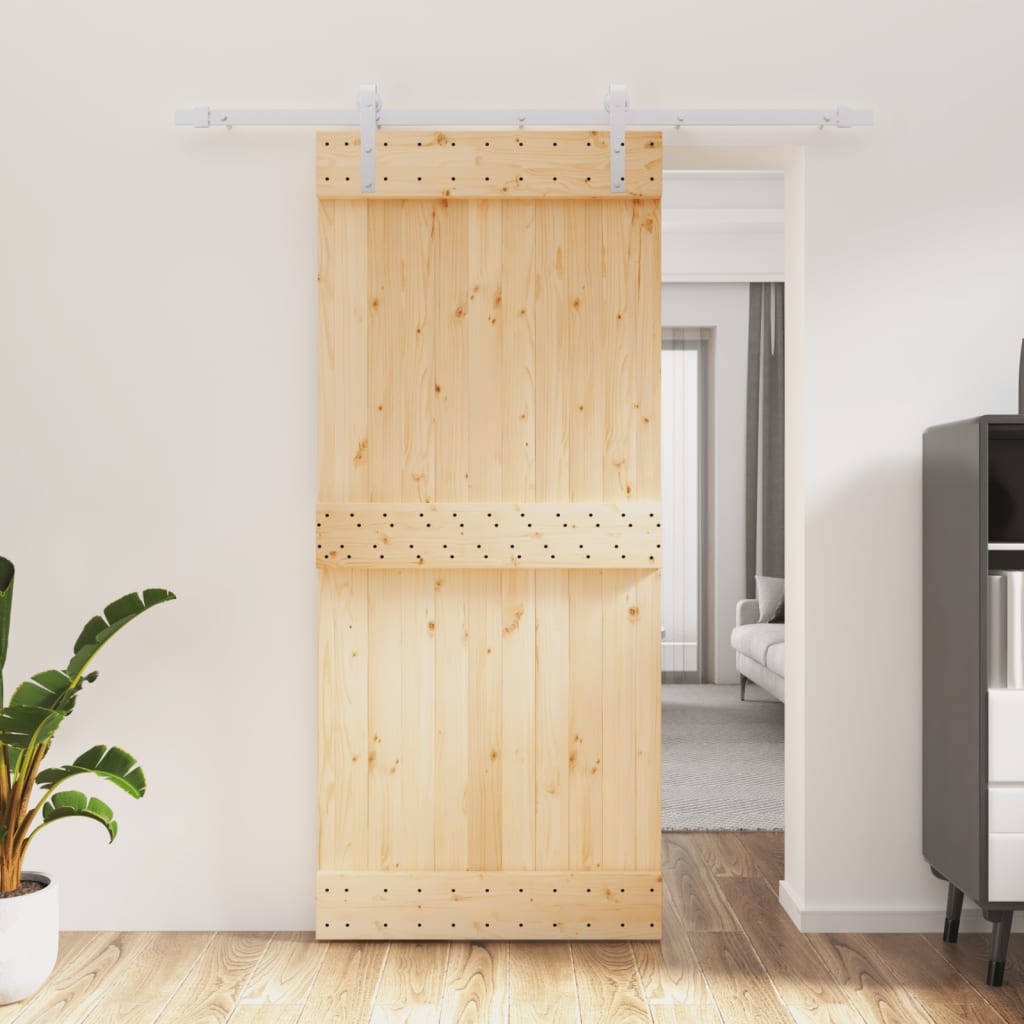 vidaXL Liukuovi asennustarvikkeineen 90x210 cm täysi mänty