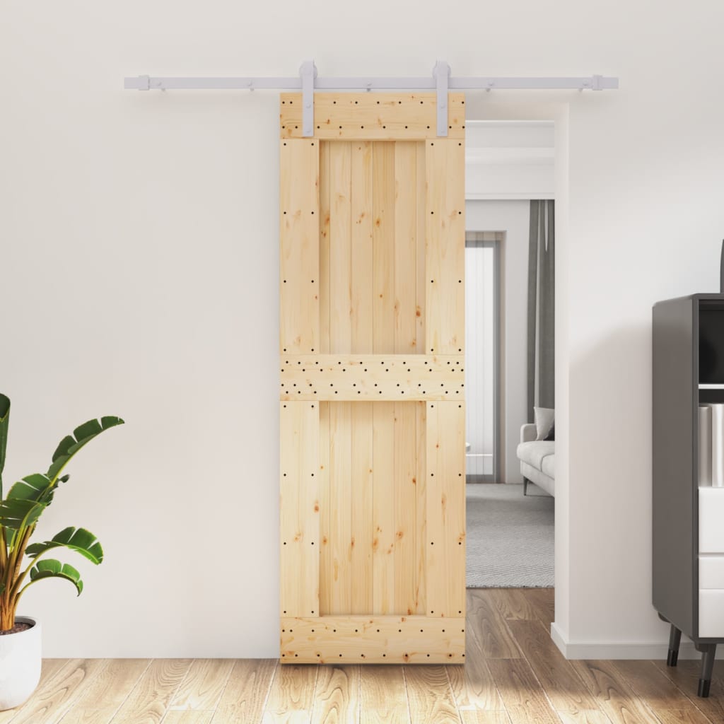 vidaXL Liukuovi asennustarvikkeineen 70x210 cm täysi mänty