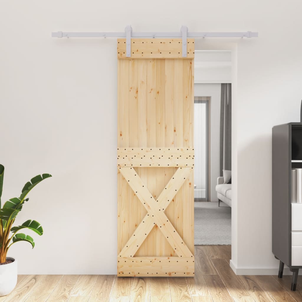 vidaXL Liukuovi asennustarvikkeineen 70x210 cm täysi mänty
