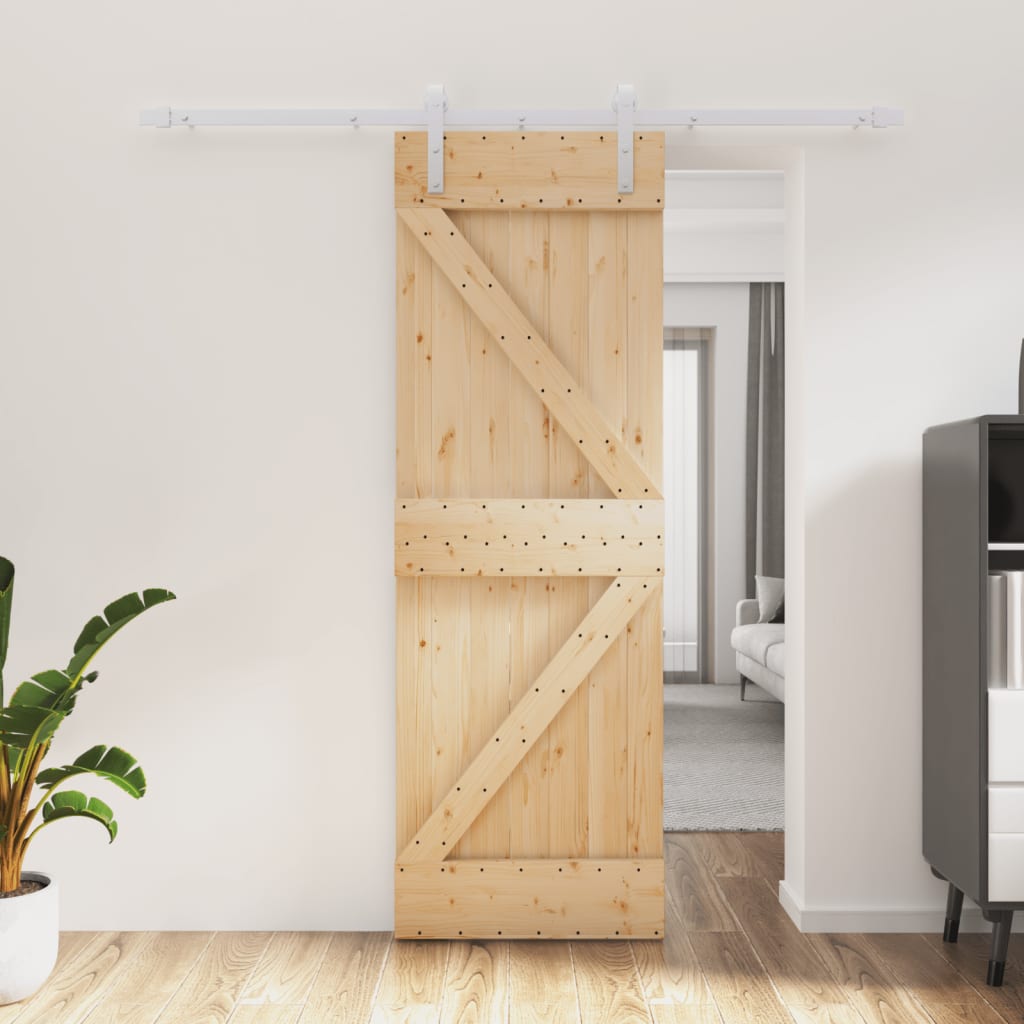 vidaXL Liukuovi asennustarvikkeineen 70x210 cm täysi mänty