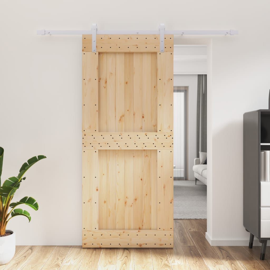 vidaXL Liukuovi asennustarvikkeineen 90x210 cm täysi mänty