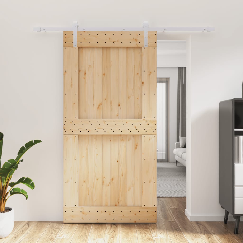vidaXL Liukuovi asennustarvikkeineen 100x210 cm täysi mänty