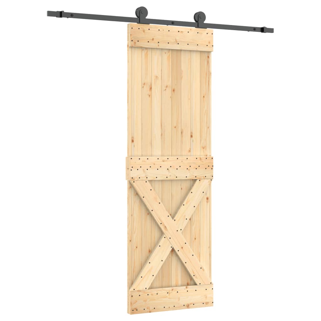 vidaXL Posuvné dveře s kováním 70 x 210 cm masivní borové dřevo