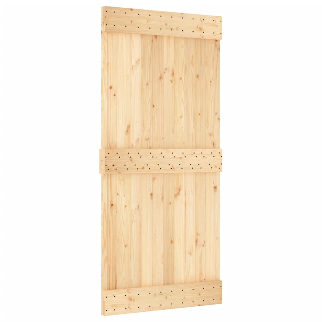 vidaXL Ușă glisantă cu set de feronerie 95x210 cm, lemn masiv de pin