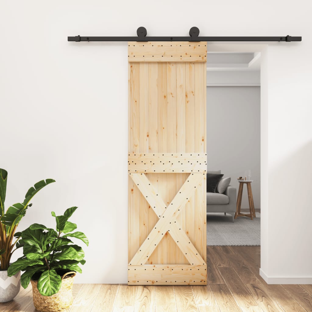 vidaXL Liukuovi asennustarvikkeineen 70x210 cm täysi mänty