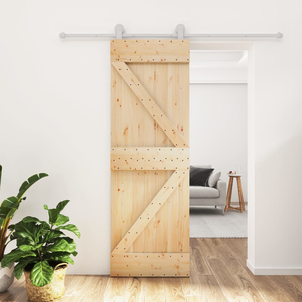 vidaXL Liukuovi asennustarvikkeineen 70x210 cm täysi mänty