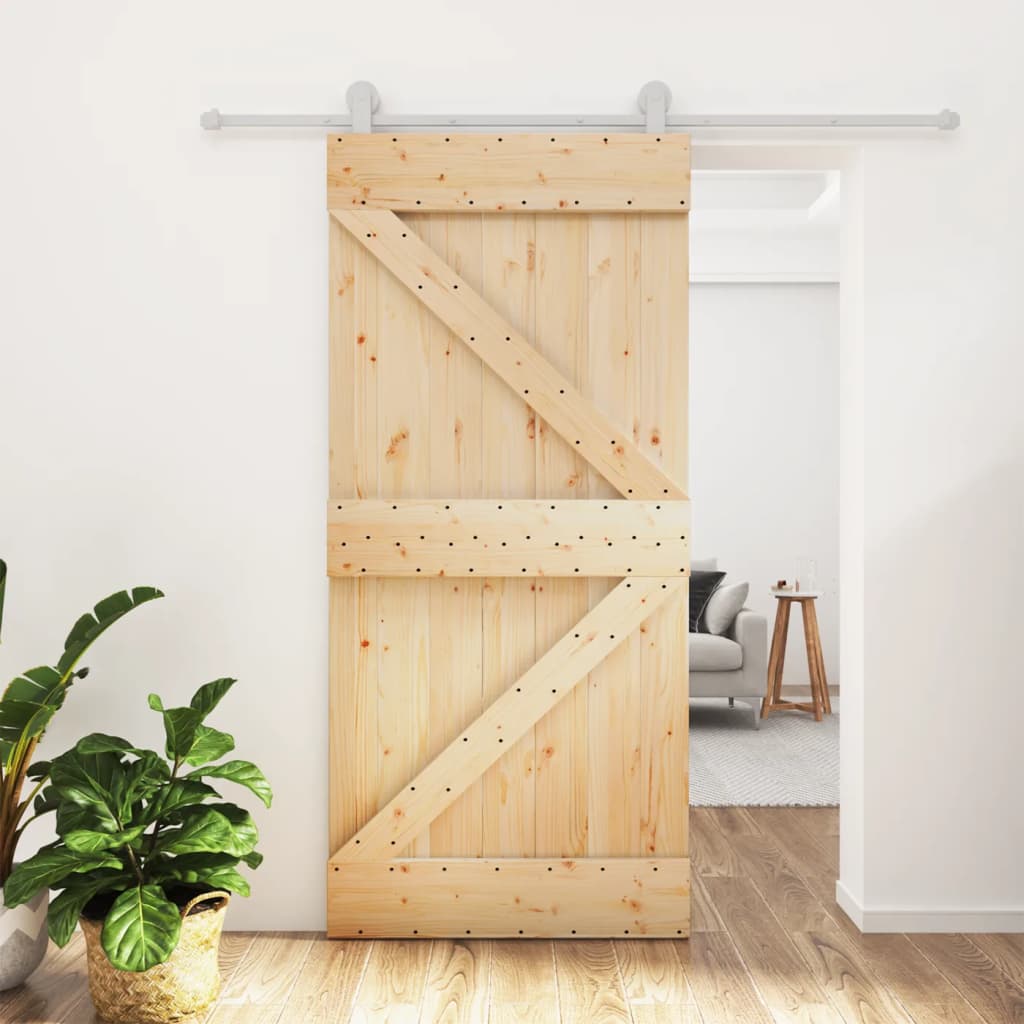 vidaXL Liukuovi asennustarvikkeineen 95x210 cm täysi mänty
