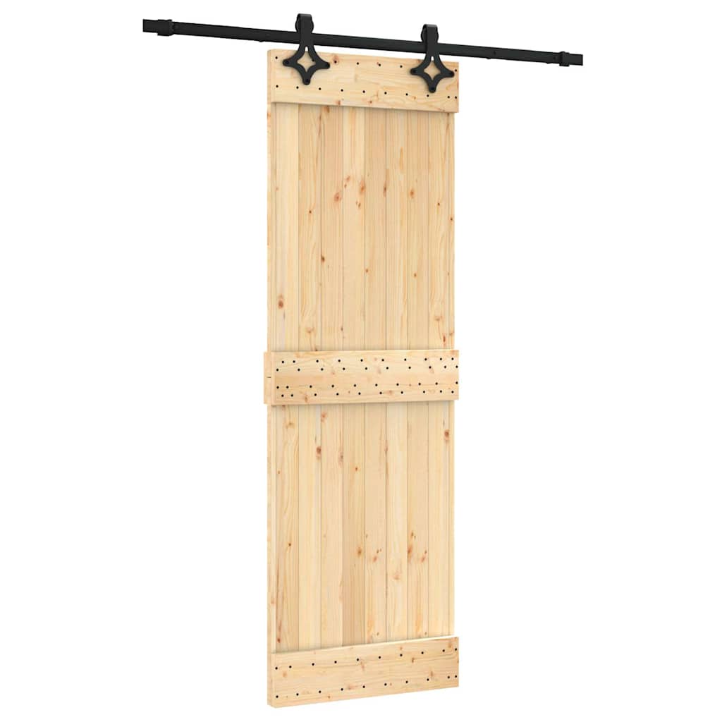 vidaXL Posuvné dveře s kováním 70 x 210 cm masivní borové dřevo