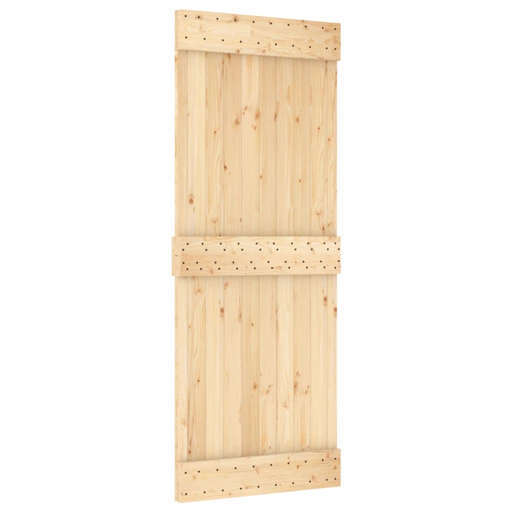 vidaXL Schuifdeur met beslag 80x210 cm massief grenenhout afbeelding