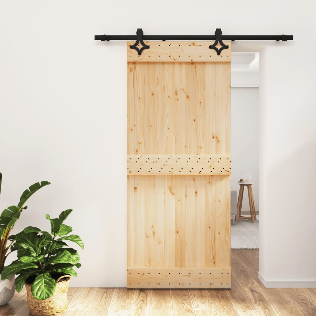 vidaXL Liukuovi asennustarvikkeineen 90x210 cm täysi mänty