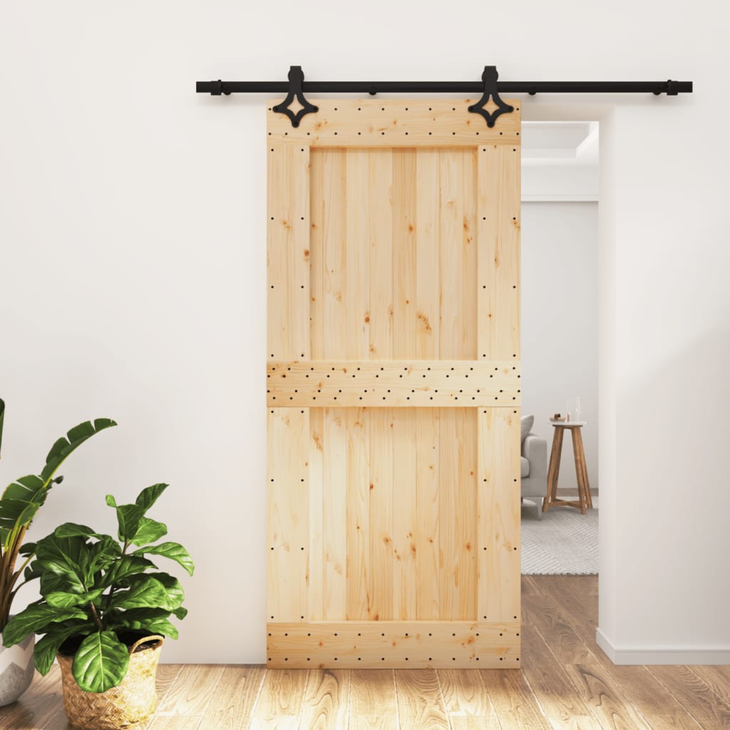 vidaXL Liukuovi asennustarvikkeineen 95x210 cm täysi mänty