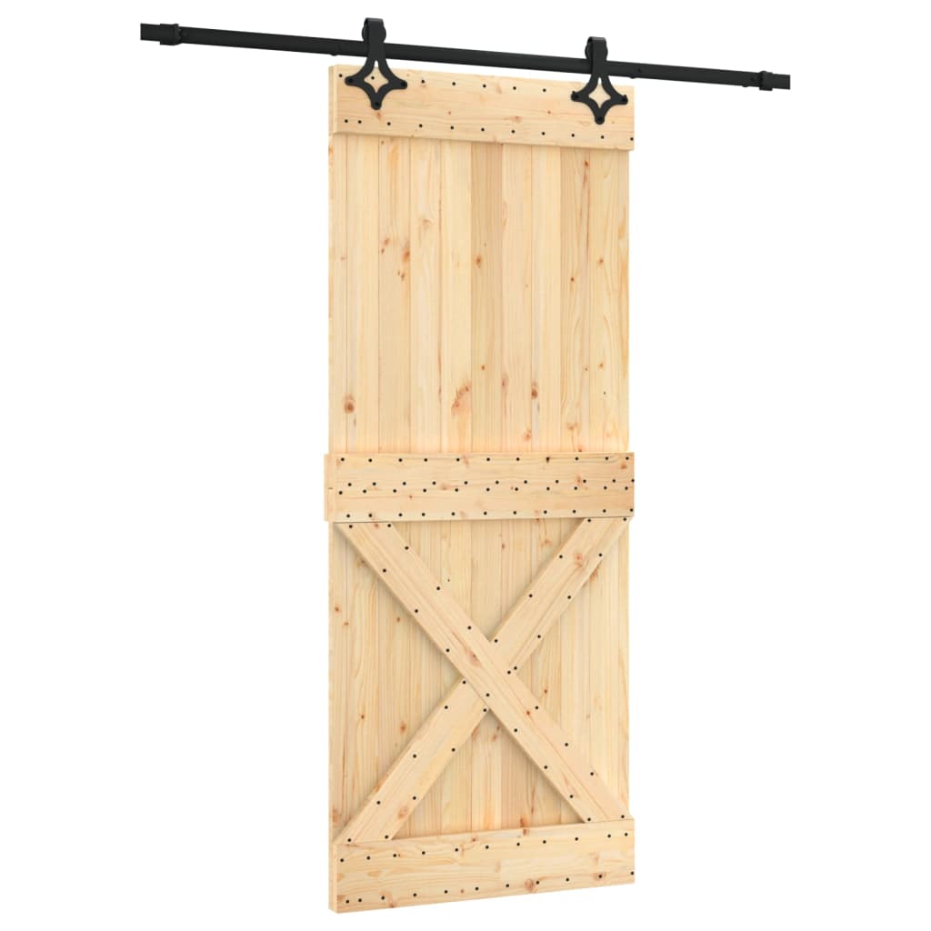 vidaXL Posuvné dveře s kováním 85 x 210 cm masivní borové dřevo