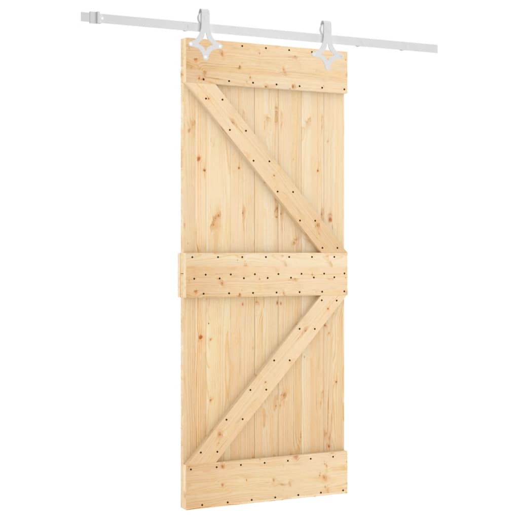 vidaXL Posuvné dveře s kováním 85 x 210 cm masivní borové dřevo