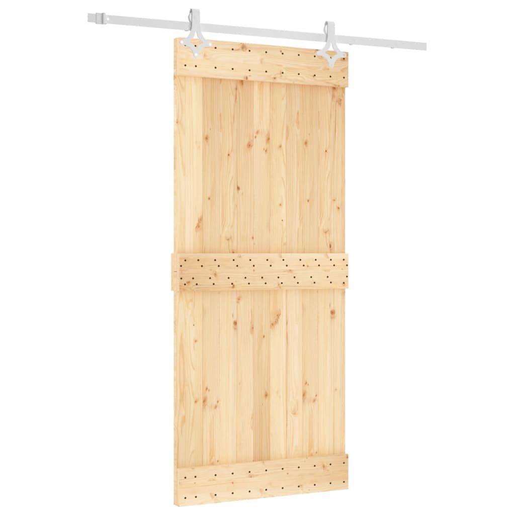vidaXL Posuvné dveře s kováním 90 x 210 cm masivní borové dřevo
