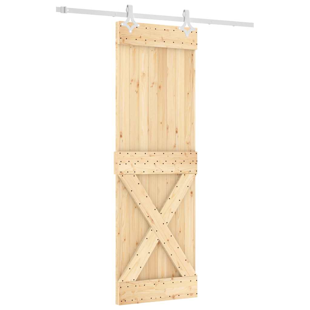 vidaXL Posuvné dveře s kováním 70 x 210 cm masivní borové dřevo