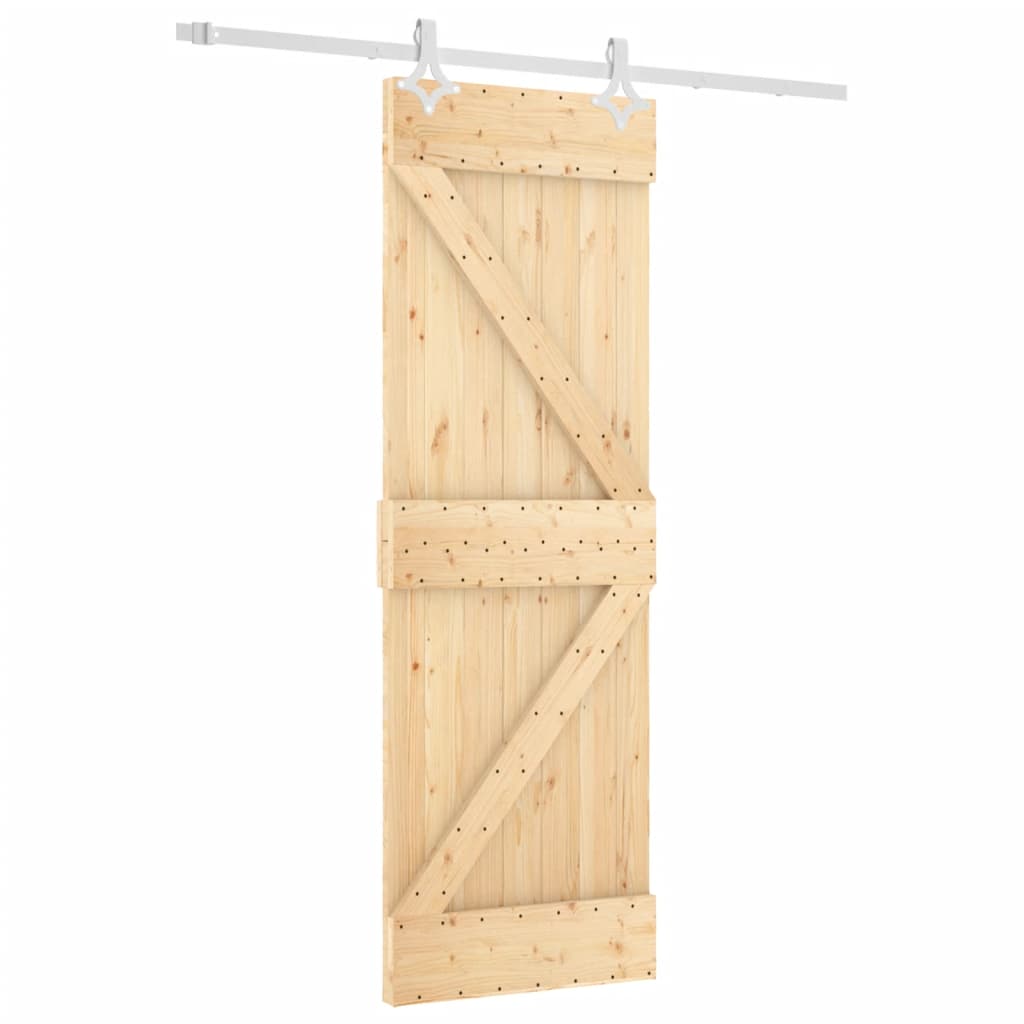 vidaXL Posuvné dveře s kováním 70 x 210 cm masivní borové dřevo