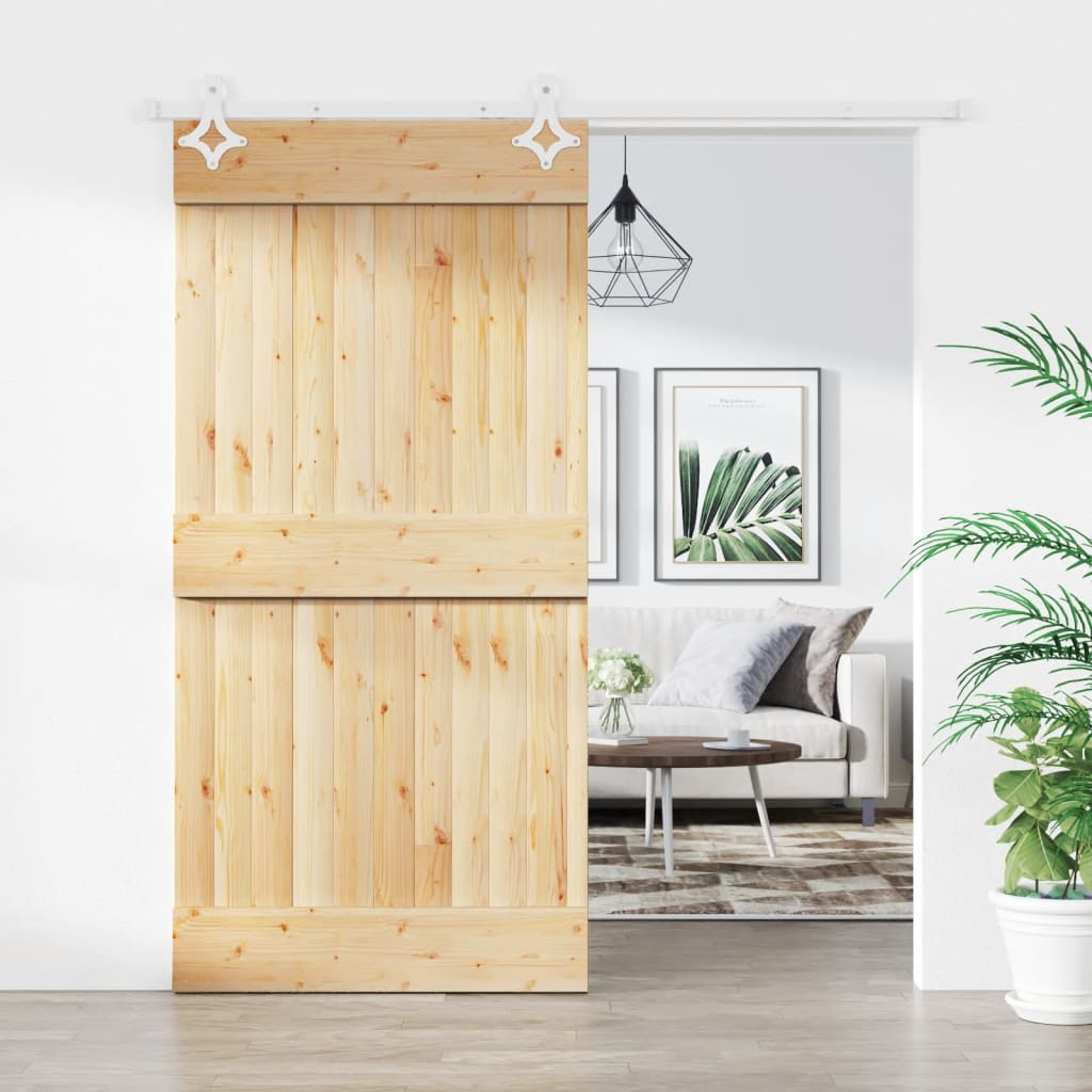 vidaXL Liukuovi asennustarvikkeineen 100x210 cm täysi mänty