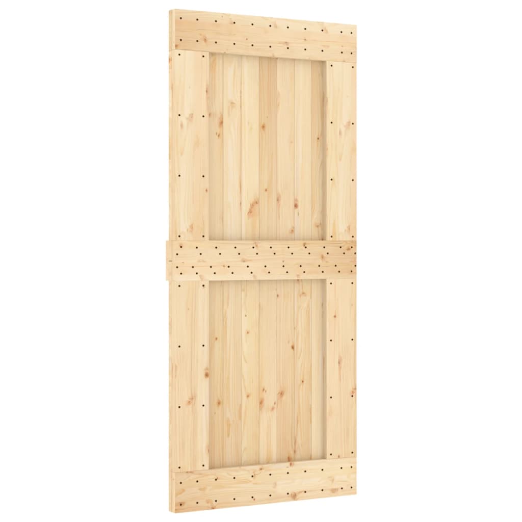 vidaXL Schuifdeur met beslag 90x210 cm massief grenenhout afbeelding