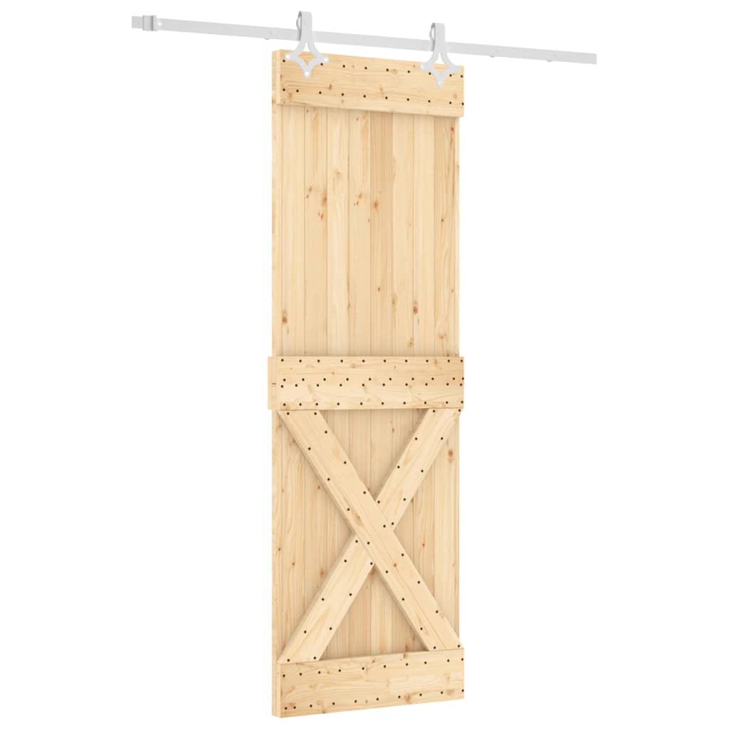 vidaXL Posuvné dveře s kováním 70 x 210 cm masivní borové dřevo