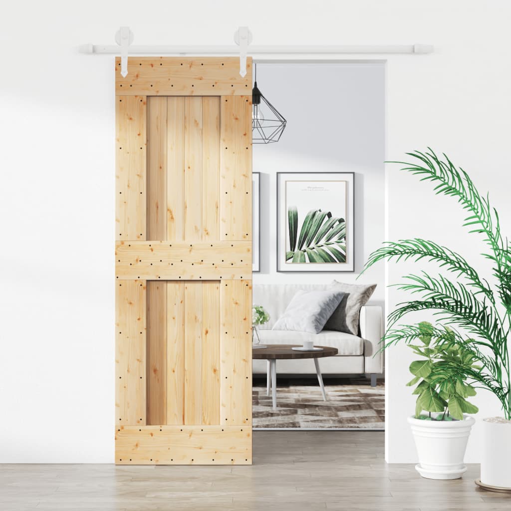 vidaXL Liukuovi asennustarvikkeineen 70x210 cm täysi mänty