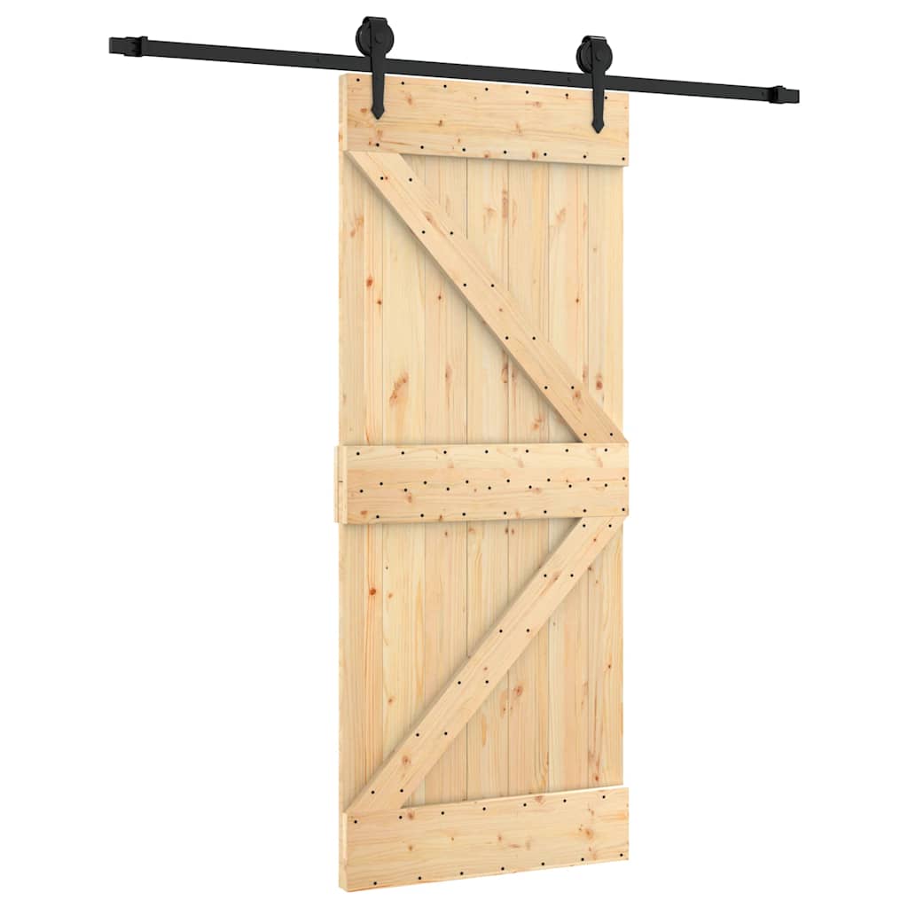 vidaXL Posuvné dveře s kováním 85 x 210 cm masivní borové dřevo