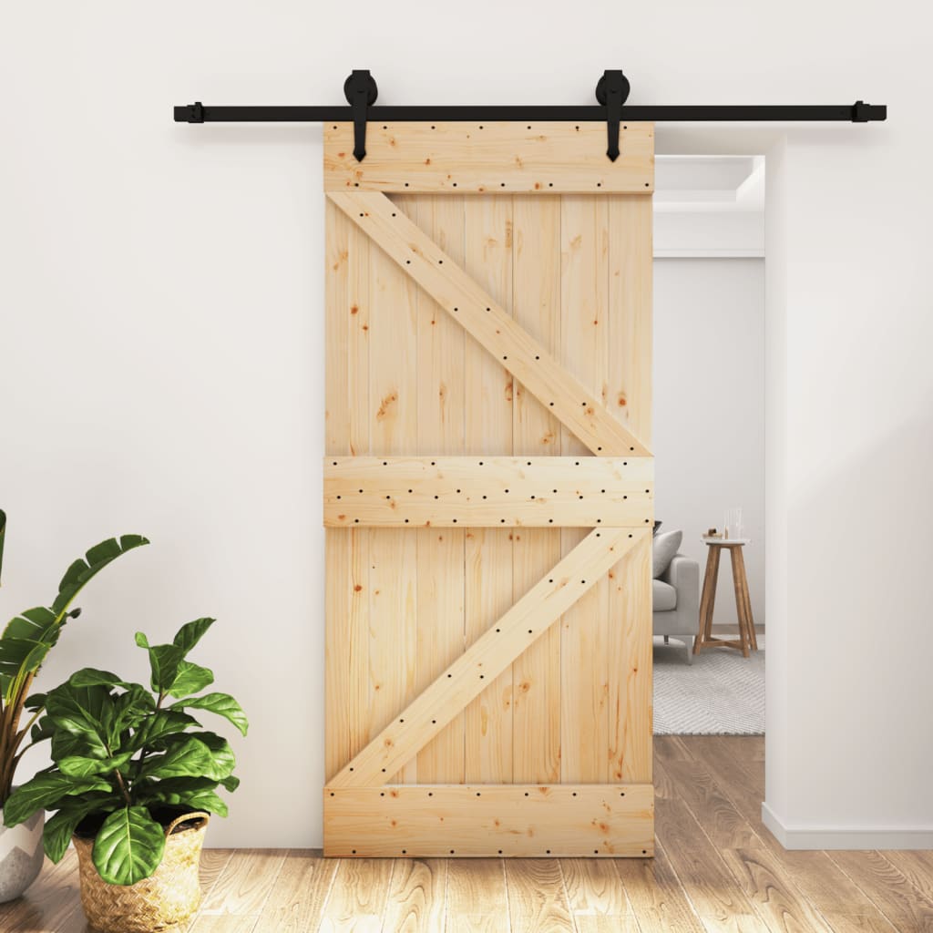 vidaXL Liukuovi asennustarvikkeineen 95x210 cm täysi mänty