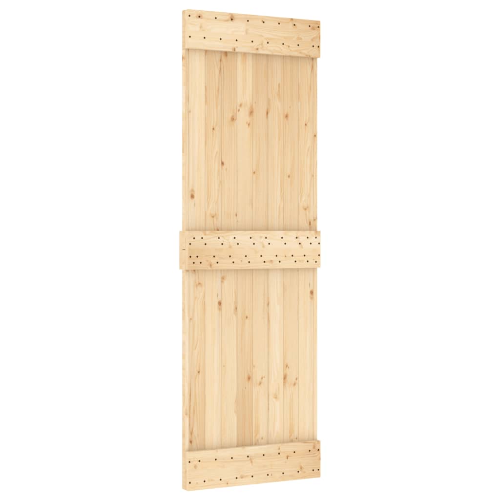 vidaXL Schuifdeur met beslag 70x210 cm massief grenenhout afbeelding