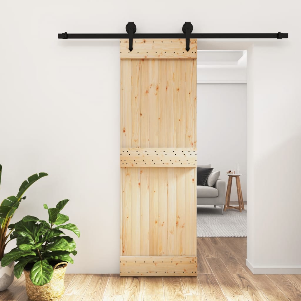 vidaXL Liukuovi asennustarvikkeineen 70x210 cm täysi mänty