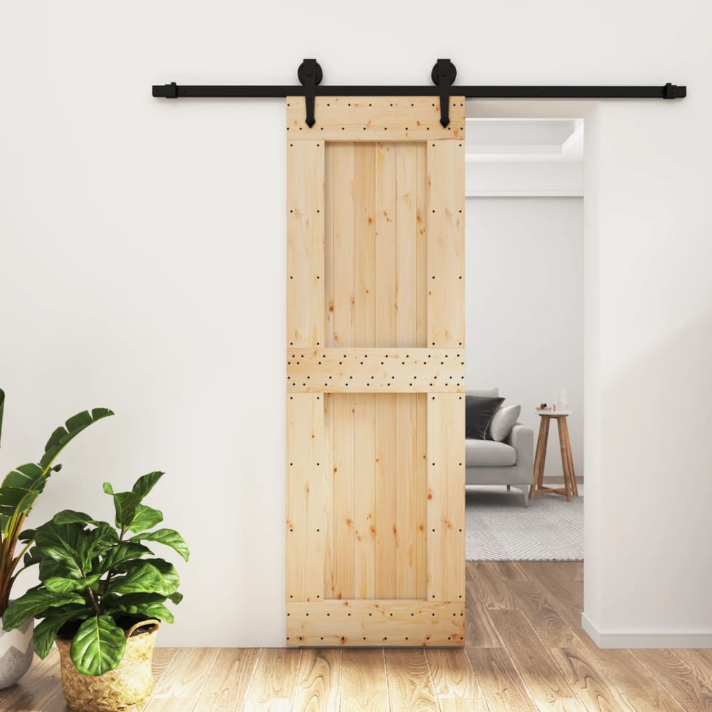 vidaXL Ușă glisantă cu set de feronerie 70x210 cm, lemn masiv de pin