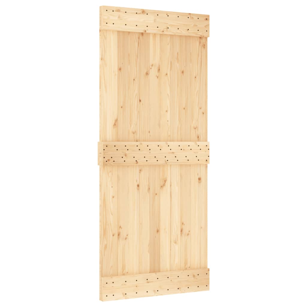 vidaXL Schuifdeur met beslag 90x210 cm massief grenenhout afbeelding