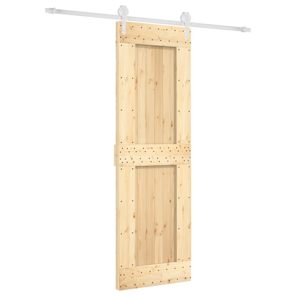 vidaXL Posuvné dveře s kováním 70 x 210 cm masivní borové dřevo
