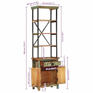 Skříň highboard 55 x 30 x 180 cm masivní recyklované dřevo - obrázek 10