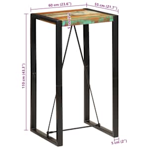 Barový stůl 60 x 55 x 110 cm masivní recyklované dřevo - obrázek 8