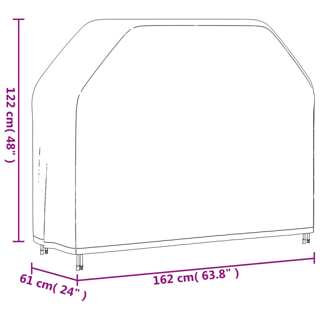 Pokrivalo za žar 2 kosa 140x58x106 cm 420D oxford