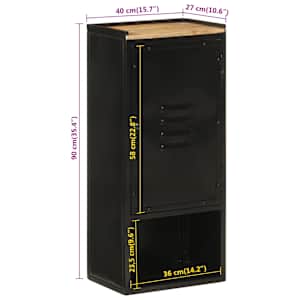 Koupelnová skříňka 40 x 27 x 90 cm železo a masivní mangovník - obrázek 10