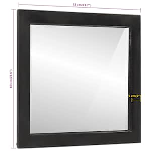 Koupelnové zrcadlo 55x1x60 cm sklo a masivní mangovníkové dřevo - obrázek 6