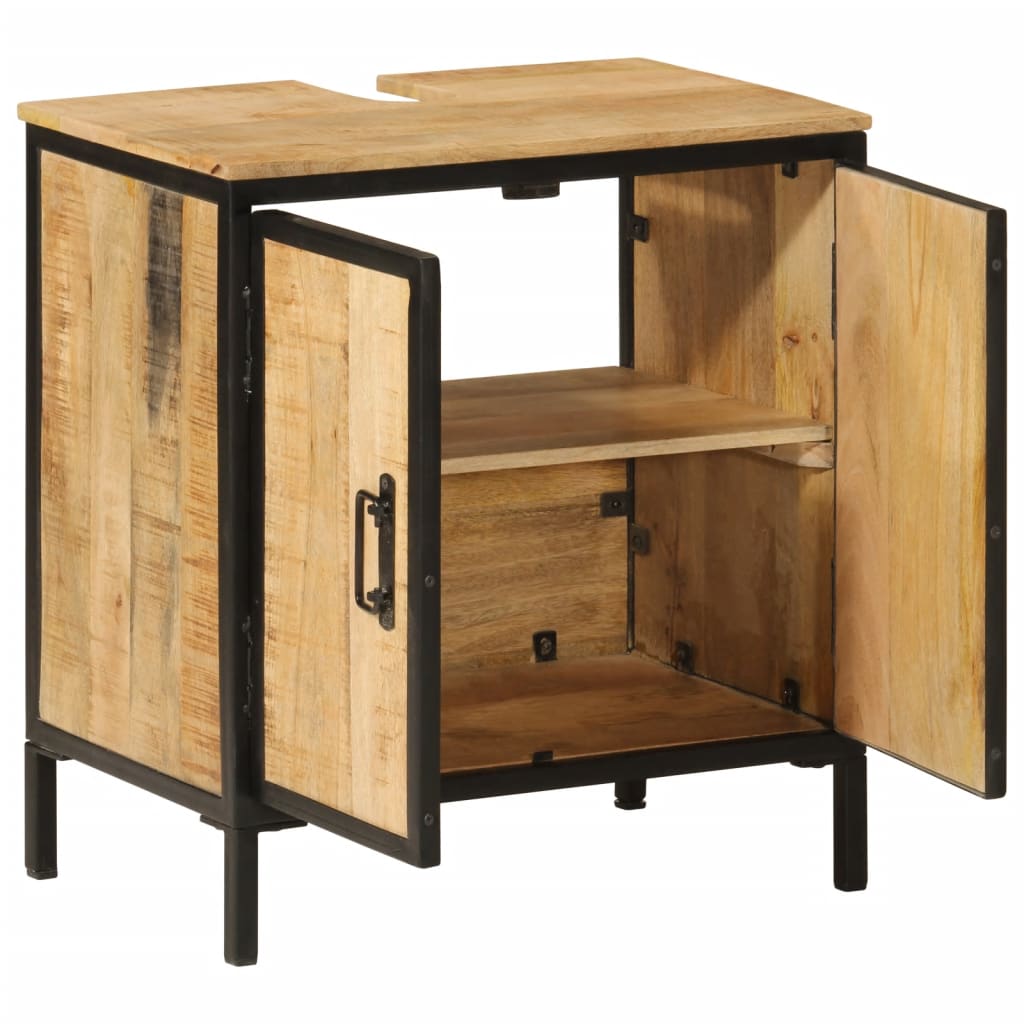 Thumbnail - vidaXL Waschbeckenunterschrank 55x35x60 cm Massivholz Mango und Eisen