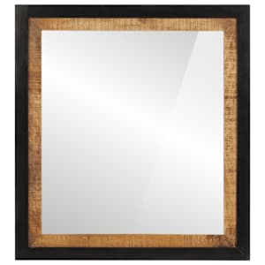 Koupelnové zrcadlo 55 x 1 x 60 cm sklo a masivní mangovník - obrázek 1