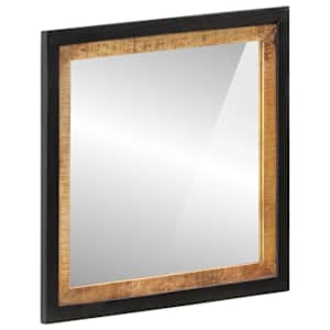 Koupelnové zrcadlo 55 x 1 x 60 cm sklo a masivní mangovník - obrázek 2