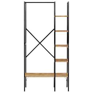 Stojan na oblečení s policemi 90x40x190 cm mangovník a železo - obrázek 2