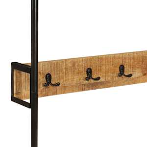 Stojan na oblečení na kolečkách 90x35x190 cm mangovník a železo - obrázek 5