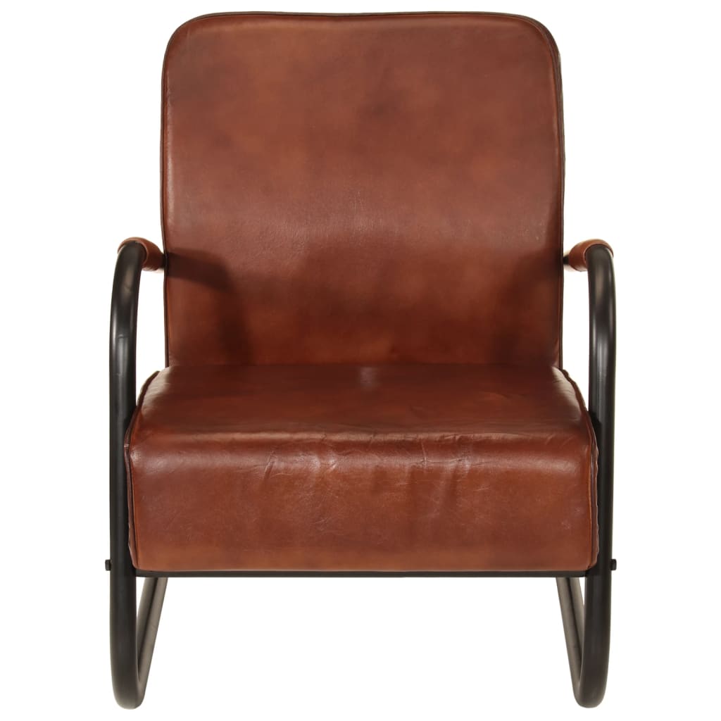 vidaXL Fauteuil echt leer bruin