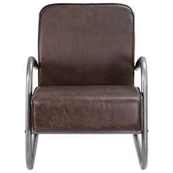 vidaXL Sofa Chair Brown Real Leather