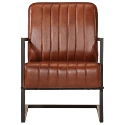 vidaXL Sofa Chair Brown Real Leather