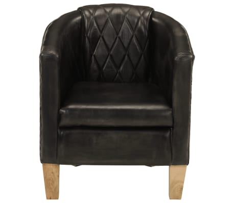 vidaXL Tub Chair Grey Real Leather