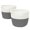vidaXL hoiukorvid 2 tk, hall ja valge, &Oslash;24x18 cm, puuvill