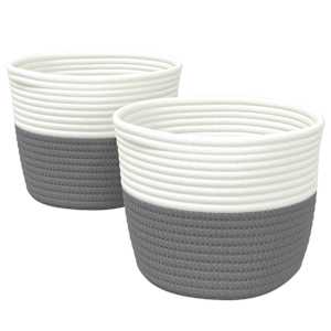 vidaXL hoiukorvid 2 tk, hall ja valge, &Oslash;24x18 cm, puuvill