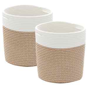 vidaXL hoiukorvid 2 tk, pruun ja valge, &Oslash;28x28 cm, puuvill