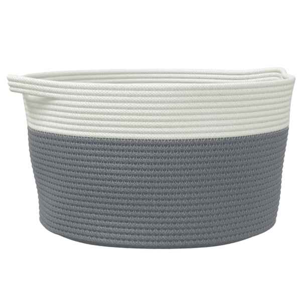 vidaXL hoiukorv, hall ja valge, &Oslash;40 x 25 cm, puuvill