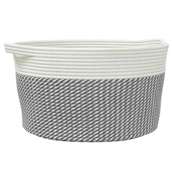 vidaXL hoiukorv, hall ja valge, &Oslash;40 x 25 cm, puuvill